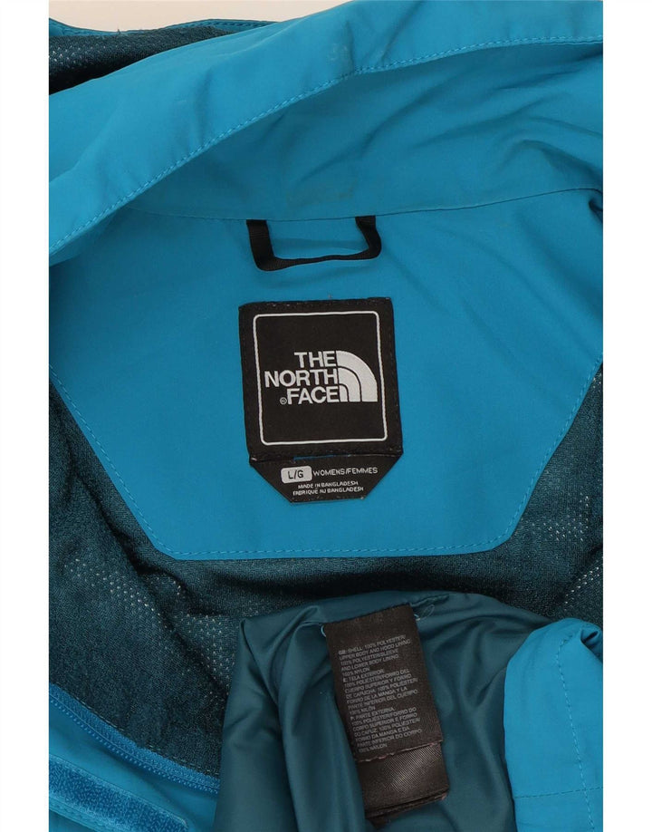 Damska kurtka przeciwdeszczowa z kapturem The North Face UK 16, duża, niebieska, poliestrowa