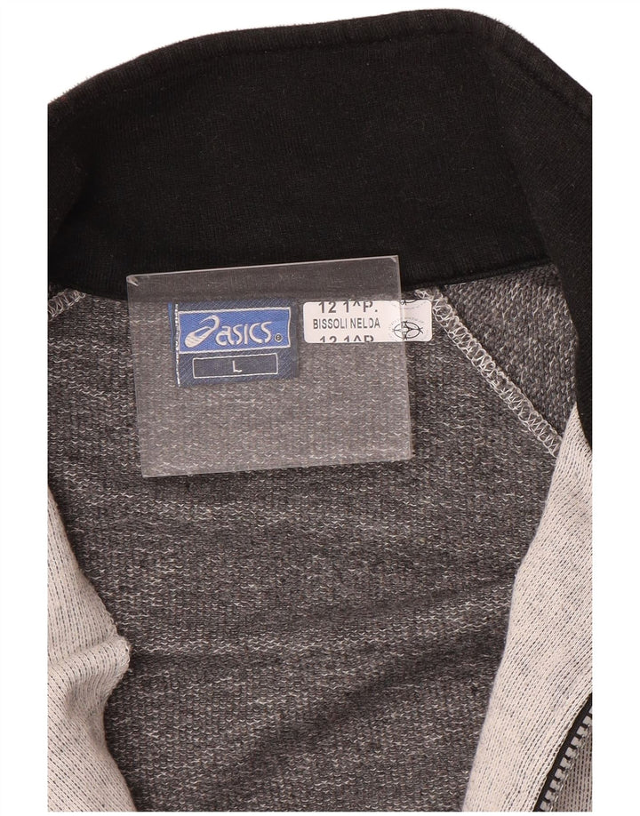 Męska kurtka dresowa ASICS, duża, szara, bawełniana w bloki kolorów