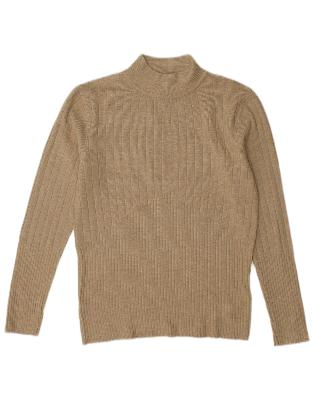 Marks & Spencer Damski sweter z golfem UK 10 Small Beżowy Wiskoza