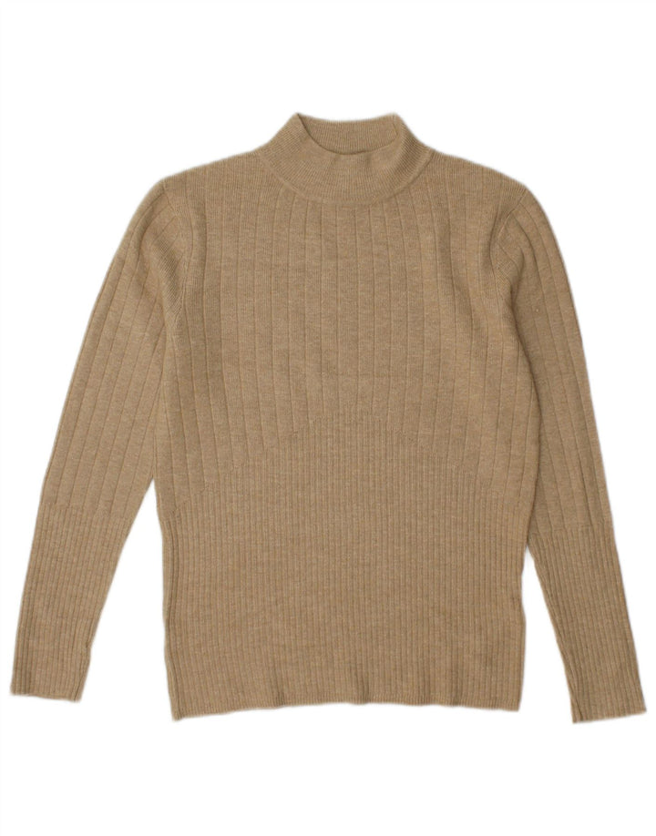 Marks & Spencer Damski sweter z golfem UK 10 Small Beżowy Wiskoza