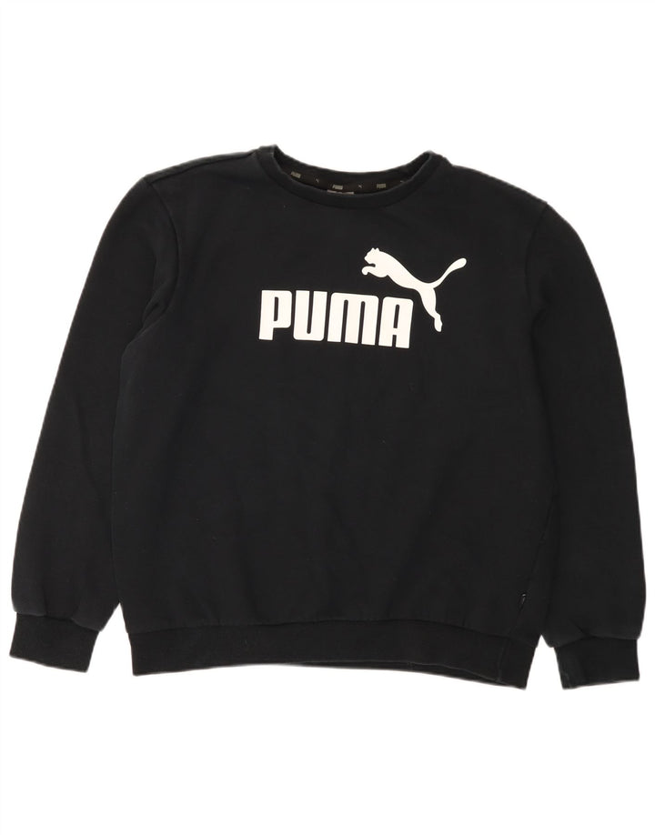 Damska bluza Puma Graphic Oversize Jumper UK 16, duża, czarna bawełna