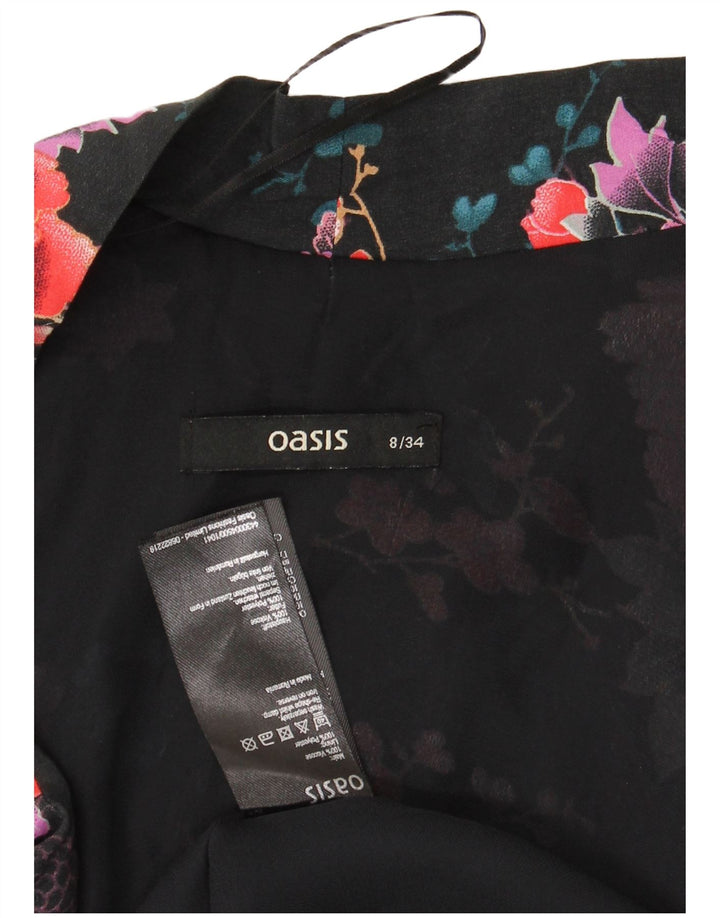 Damski kardigan oversize Oasis UK 8 Small, czarna, w kwiaty, wiskoza