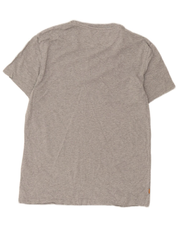 T-shirt męski slim fit Timberland, mały, szary, nakrapiany, bawełniany
