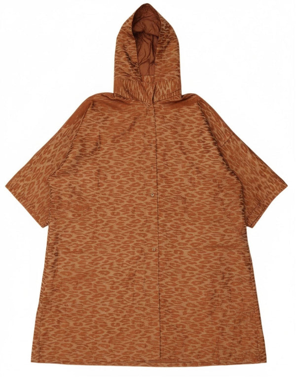 Vintage damski oversize'owy długi płaszcz UK 14 średni brąz klasyczny