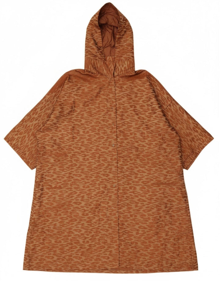 Vintage damski oversize'owy długi płaszcz UK 14 średni brąz klasyczny