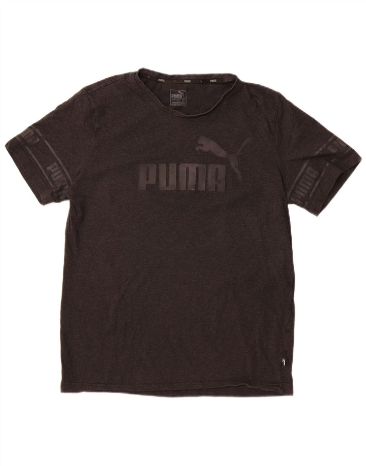 Męski T-shirt z grafiką Puma, duży, szary, bawełniany