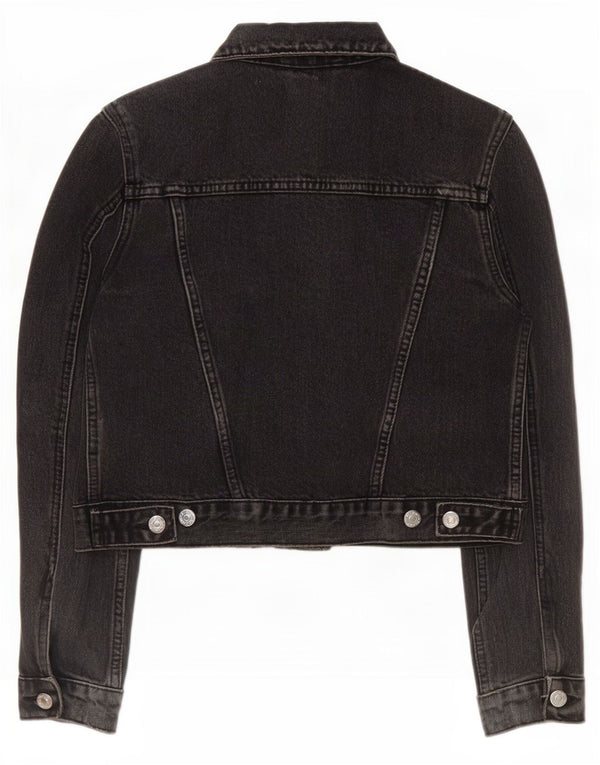 Damska kurtka jeansowa Topshop Crop UK 8, mała, czarna, bawełniana