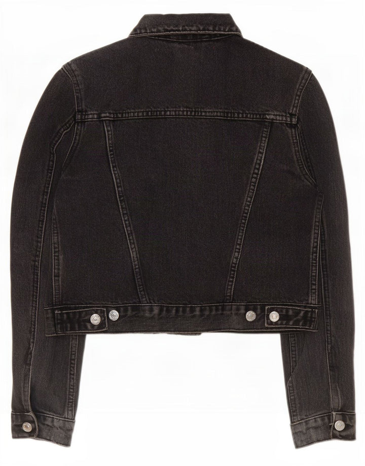Damska kurtka jeansowa Topshop Crop UK 8, mała, czarna, bawełniana