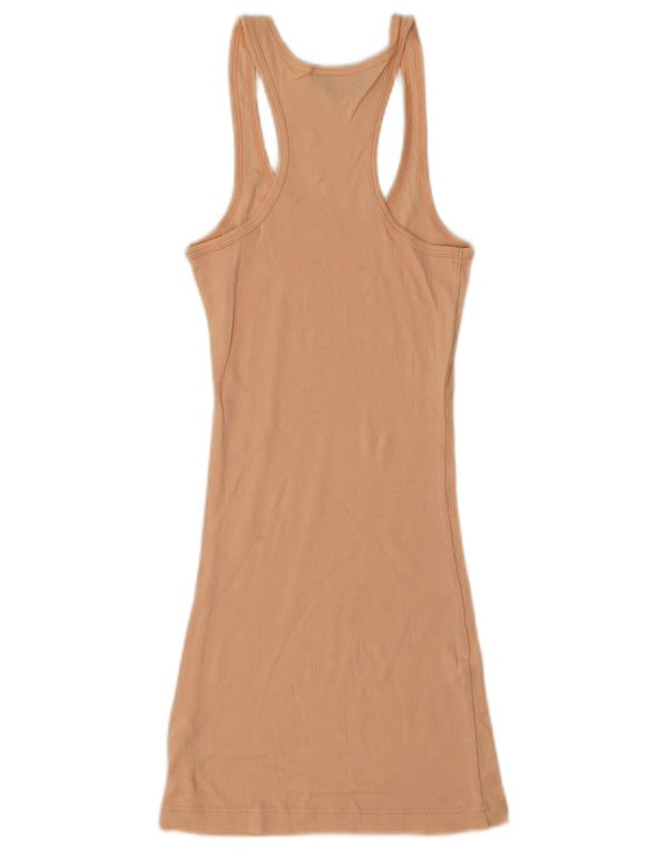 Damska sukienka T-shirt bez rękawów Miss Selfridge UK 8, mała, beżowa, bawełniana