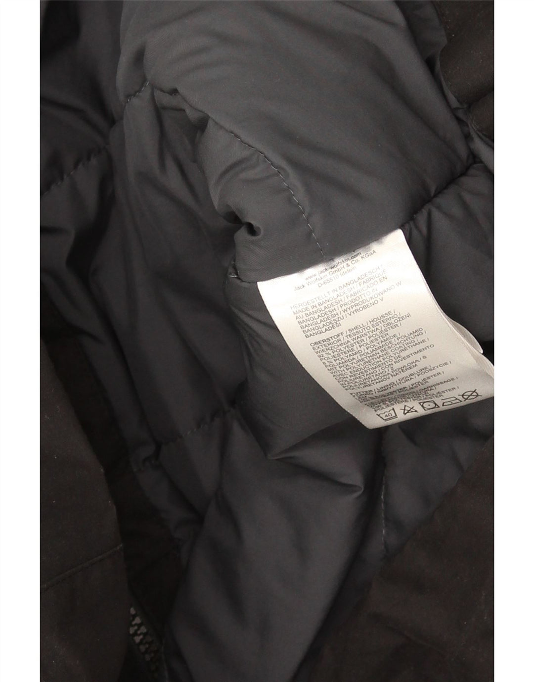 Damski płaszcz wiatrówkowy Jack Wolfskin z kapturem UK 16, duży, czarny poliester