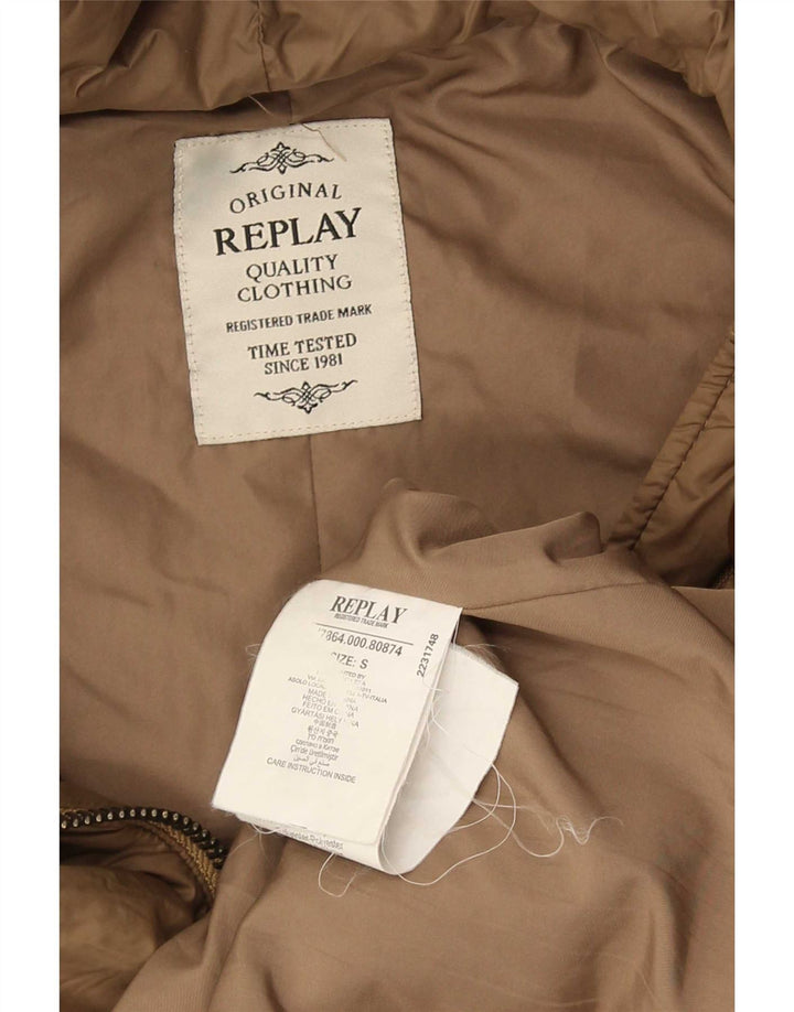 Damska kurtka typu parka oversize Replay UK 10, mała, brązowa, poliamid