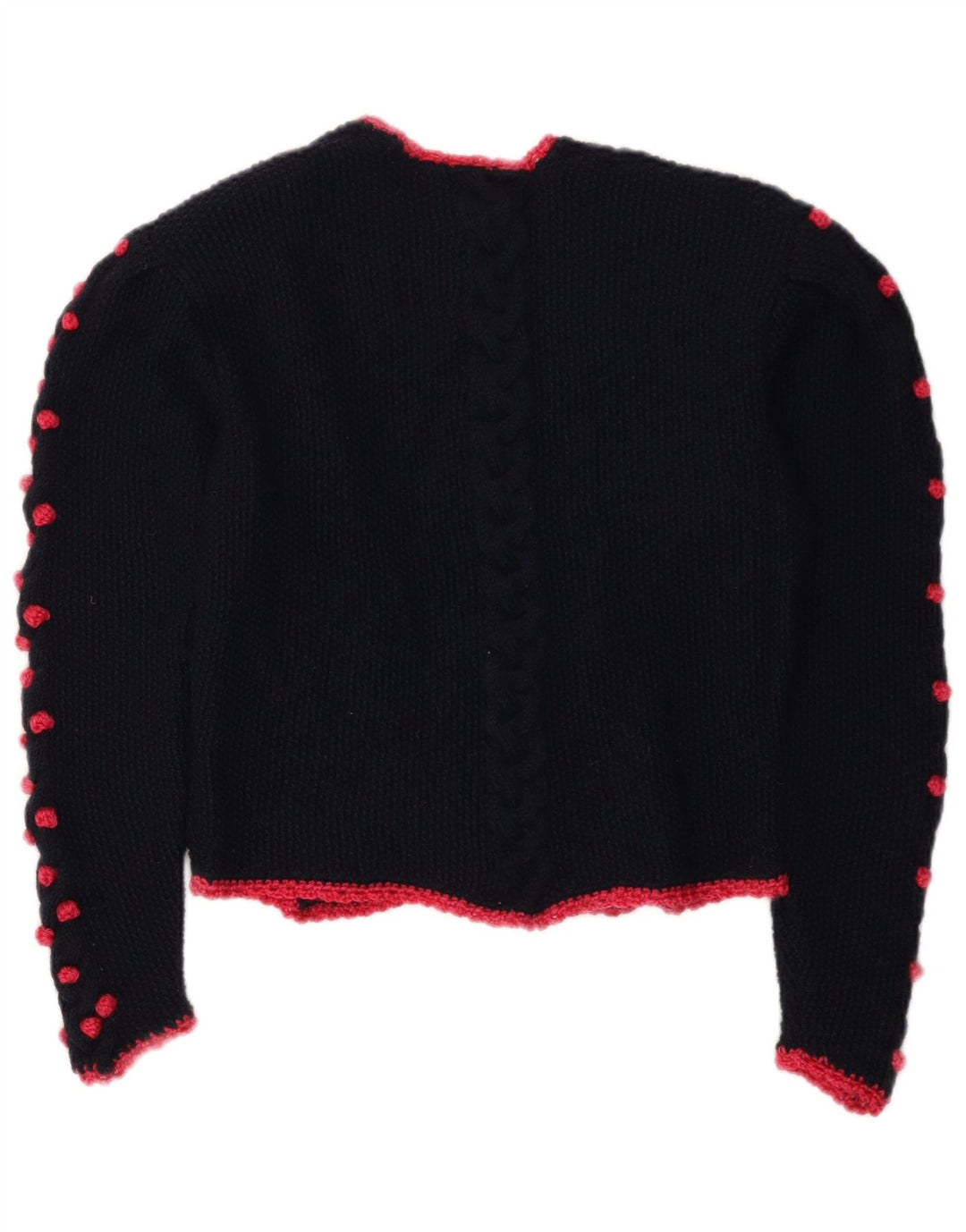 Sweter damski w stylu vintage, krótki kardigan UK 14, średni granat