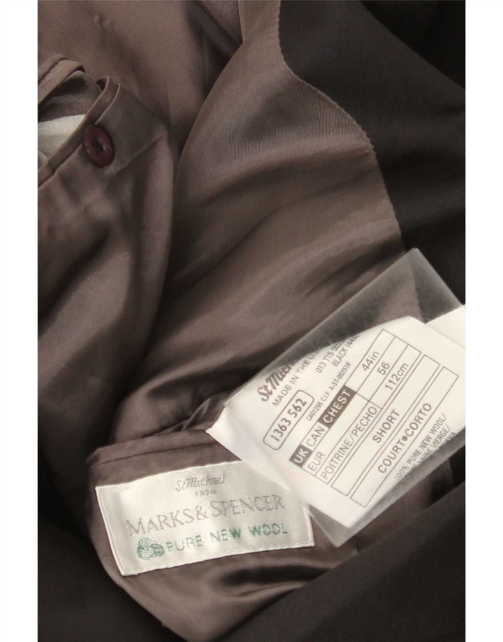 Marks & Spencer Męska marynarka dwurzędowa UK 44 XL Czarna nowa wełna