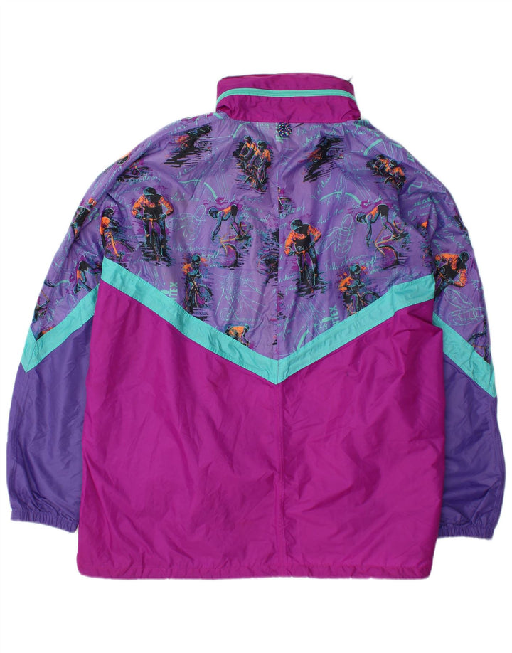 J JEANTEX Męska kurtka przeciwdeszczowa z kapturem i kapturem UK 44/46 2XL Fioletowy blok kolorów