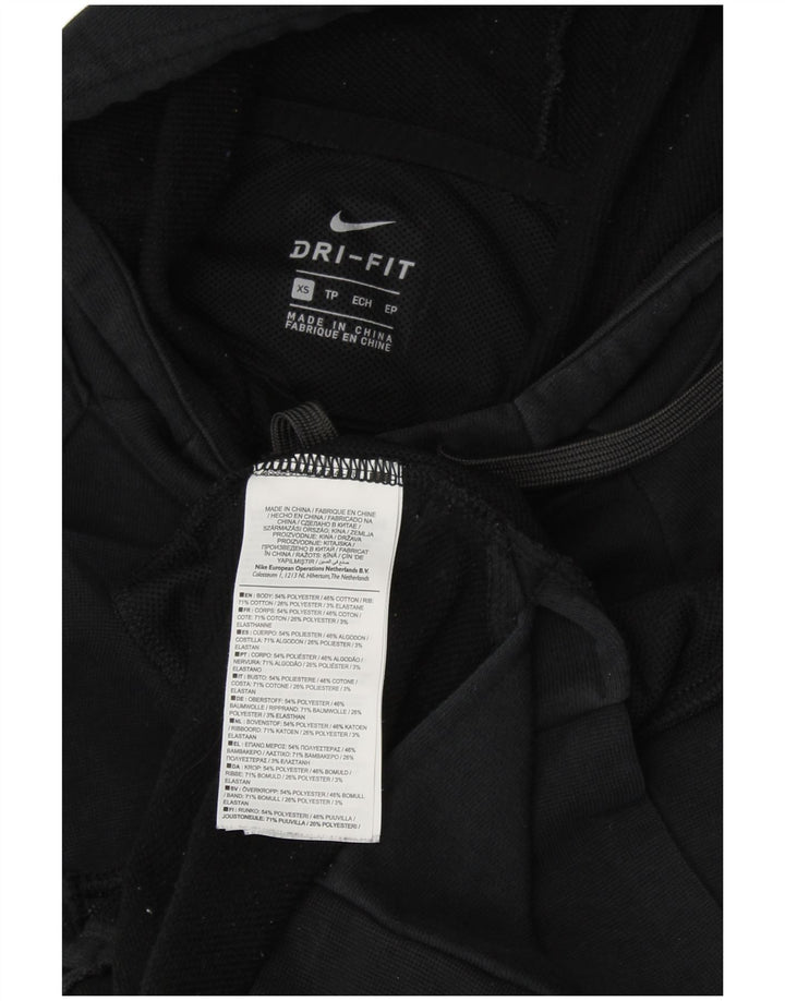 Damski sweter oversize z kapturem NIKE Dri Fit UK 6 XS, czarny, bawełniany