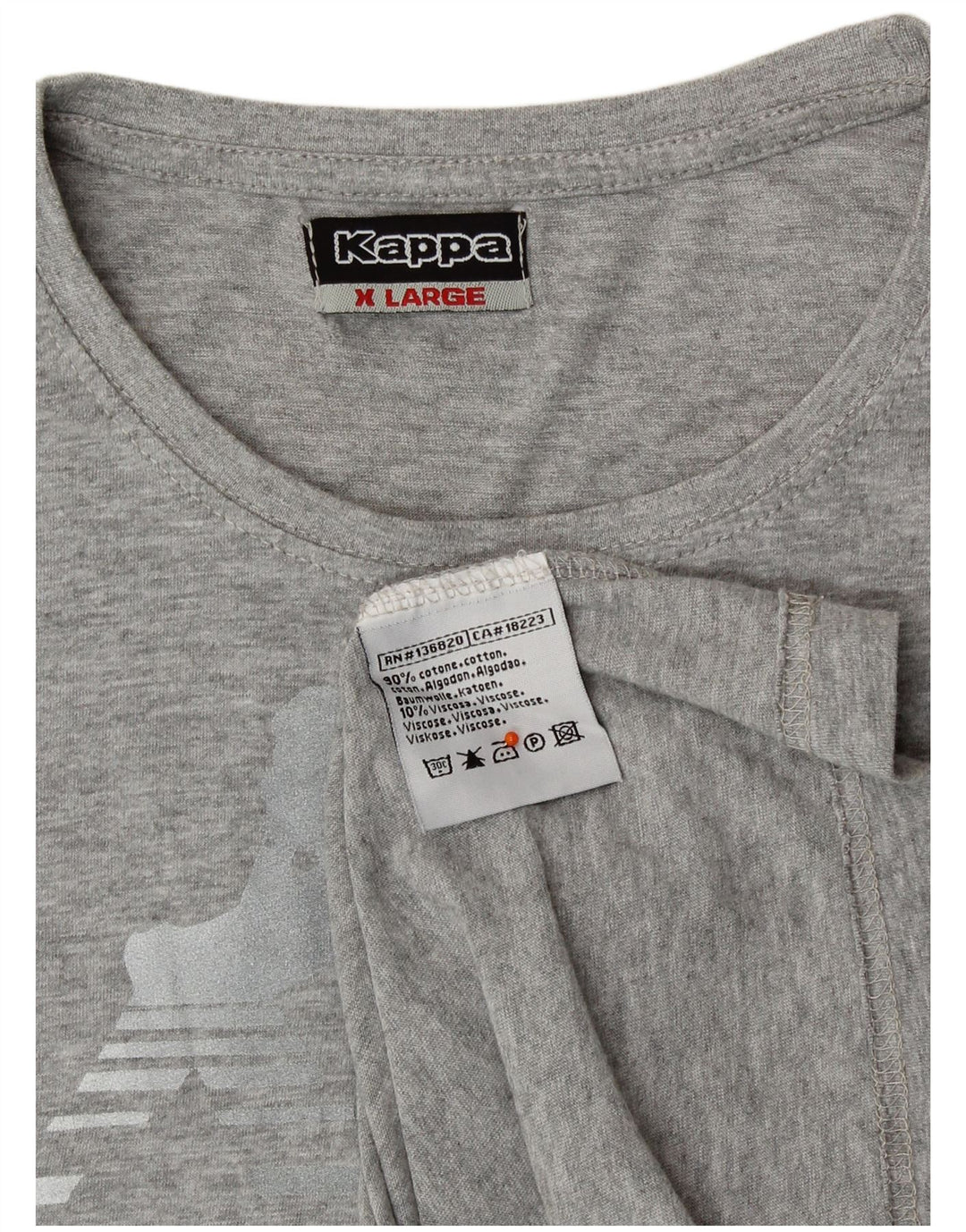 Damska koszulka z grafiką KAPPA Top UK 18 XL, szara bawełna