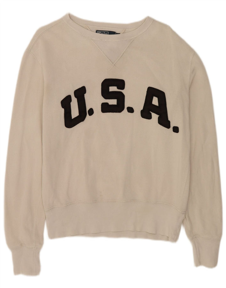 Męska bluza z grafiką Polo Ralph Lauren, mała w kolorze złamanej bieli