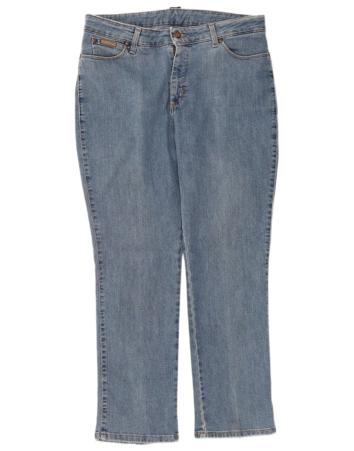 Damskie proste dżinsy Wrangler W34 L28 Niebieskie bawełniane