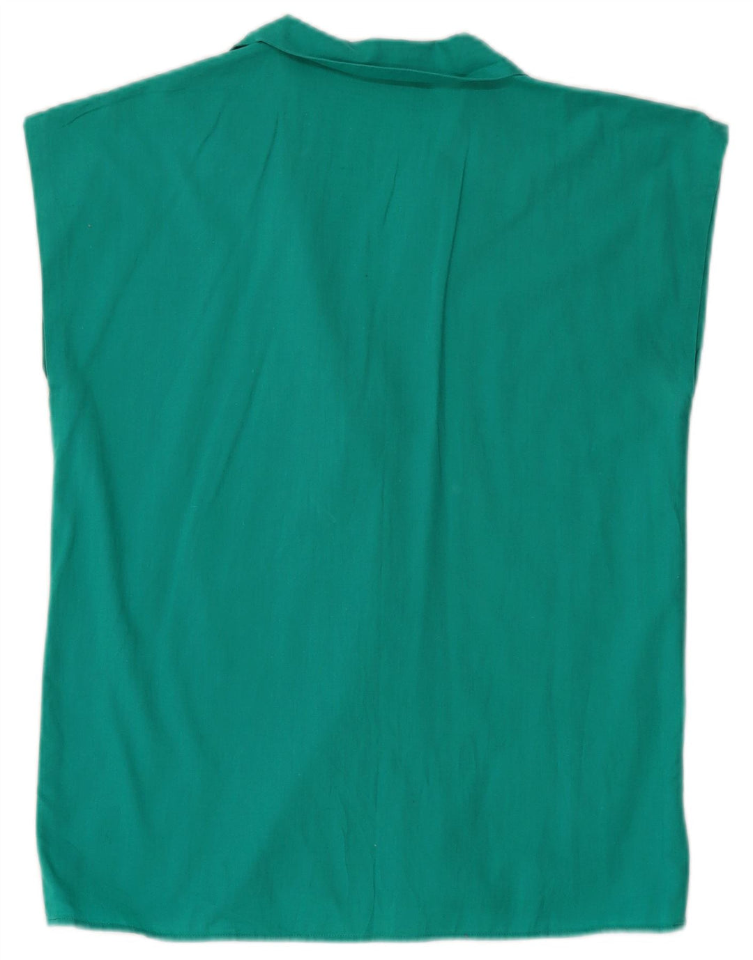 Damska bluzka koszulowa bez rękawów VINTAGE UK 12 średni turkus
