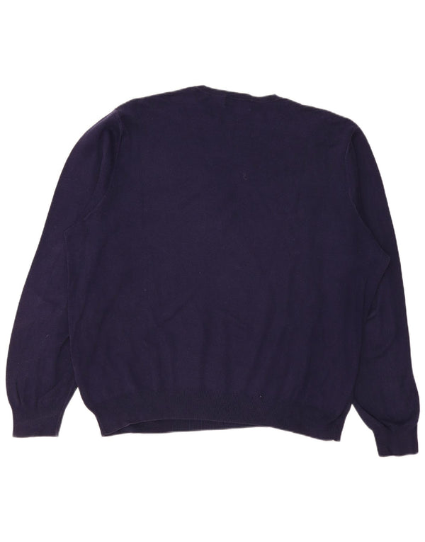 Męski sweter z okrągłym dekoltem Polo Ralph Lauren 2XL, granatowy, bawełniany