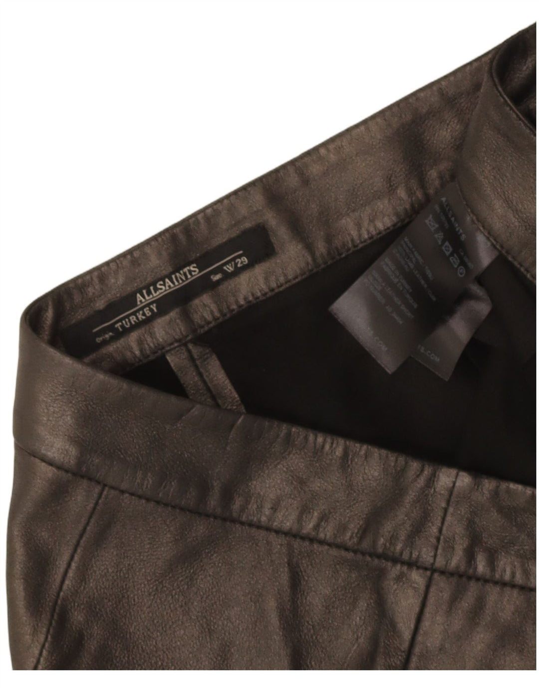 Damskie skórzane spodnie All Saints W29 Medium Black