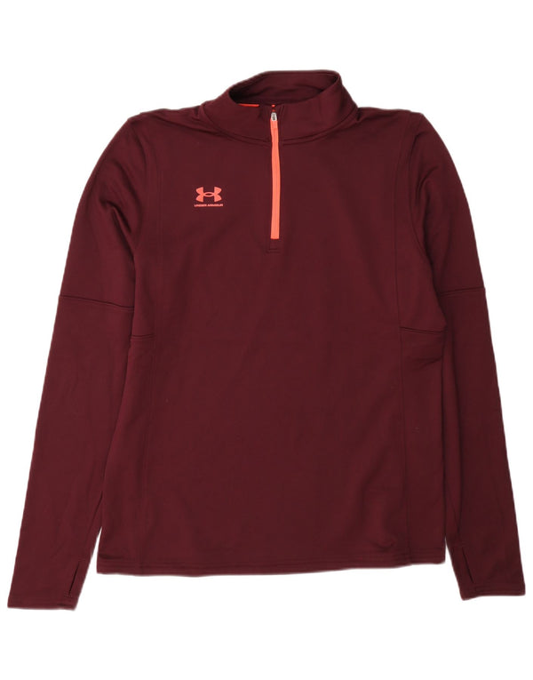 Damski top z długim rękawem Under Armour i zamkiem błyskawicznym, UK 14, średni burgund