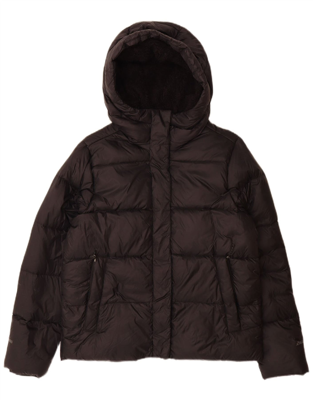 Damska ocieplana kurtka z kapturem Eddie Bauer UK 14, średni czarny nylon