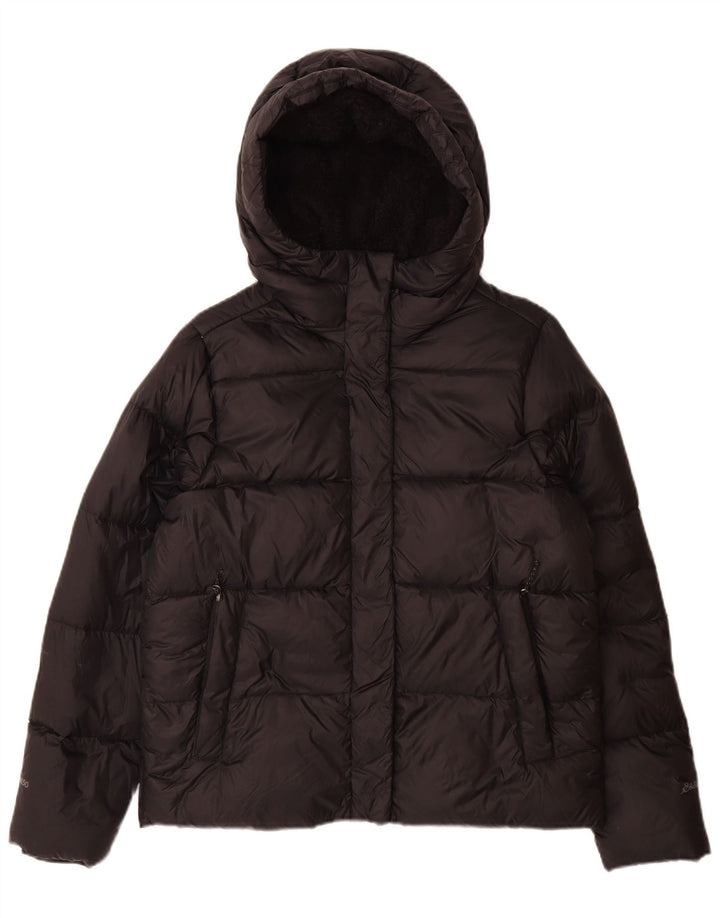 Damska ocieplana kurtka z kapturem Eddie Bauer UK 14, średni czarny nylon
