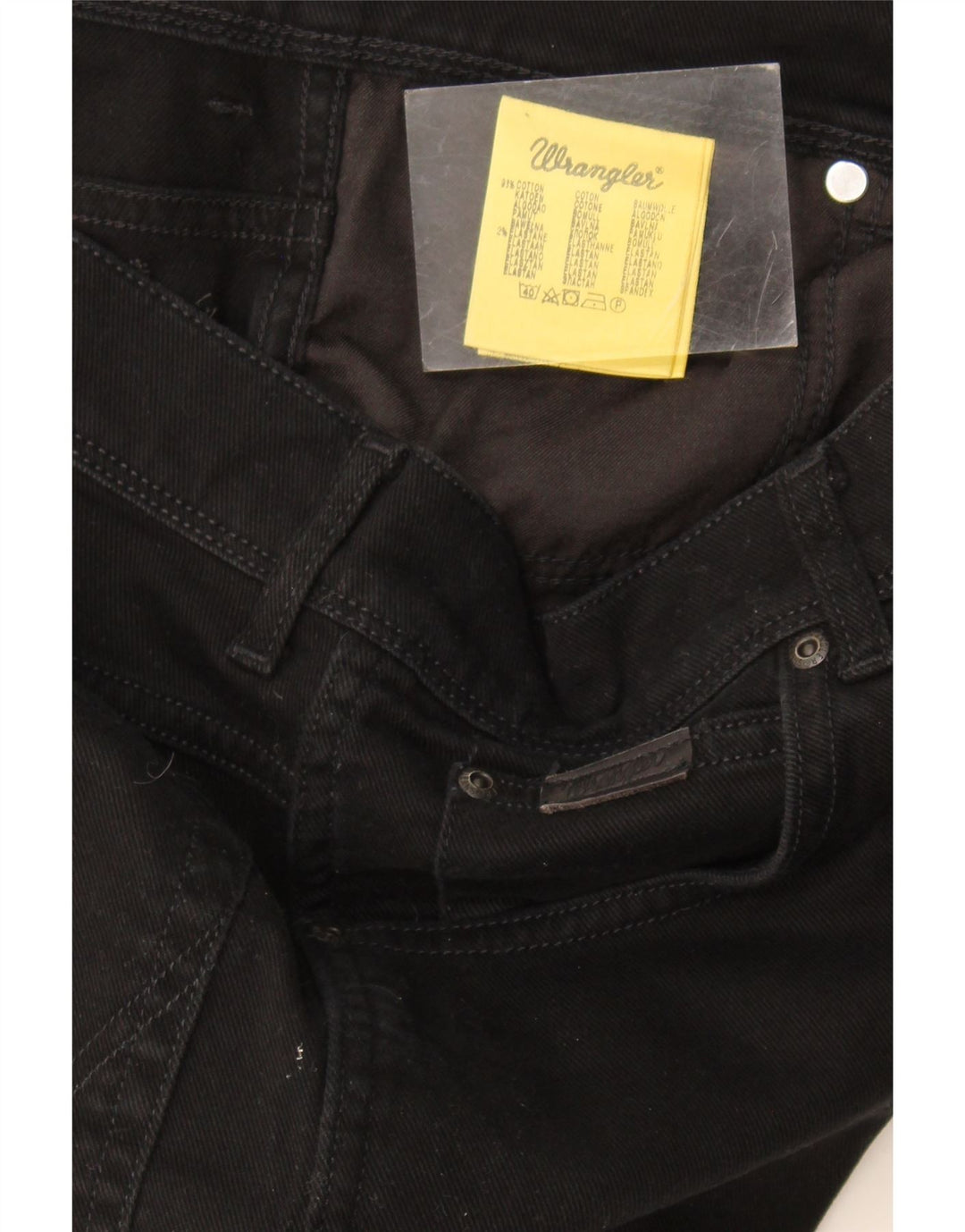 Męskie proste dżinsy Wrangler W33 L31, czarne, bawełniane