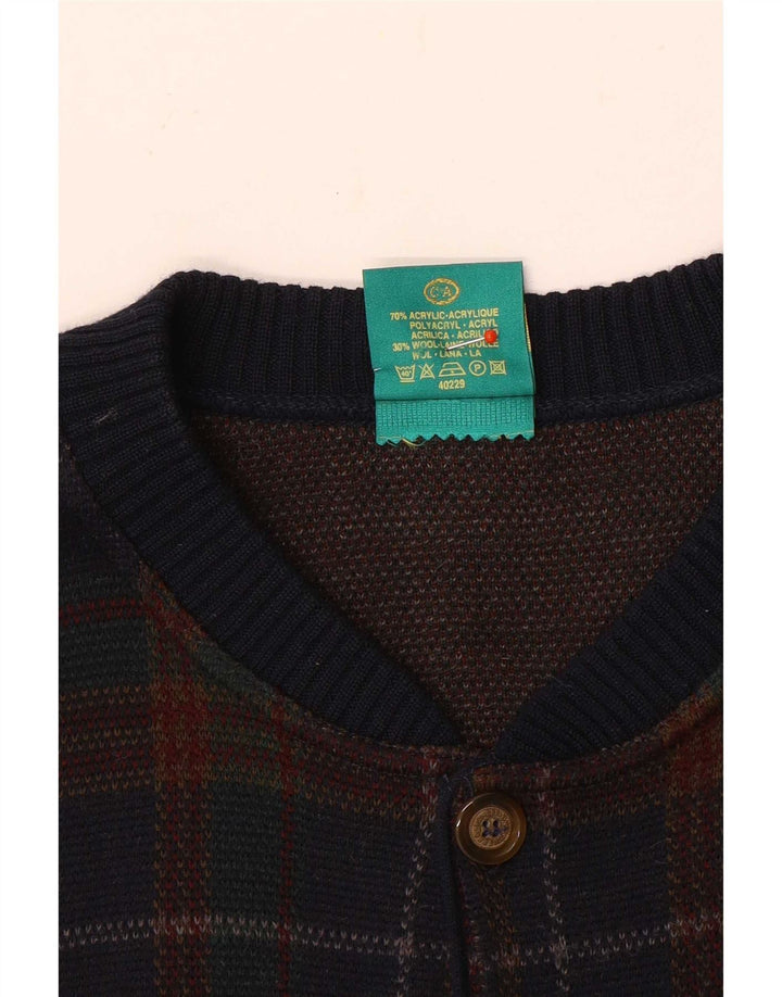 Canda Męski sweter kardigan 2XL, wielobarwna kratka, akryl