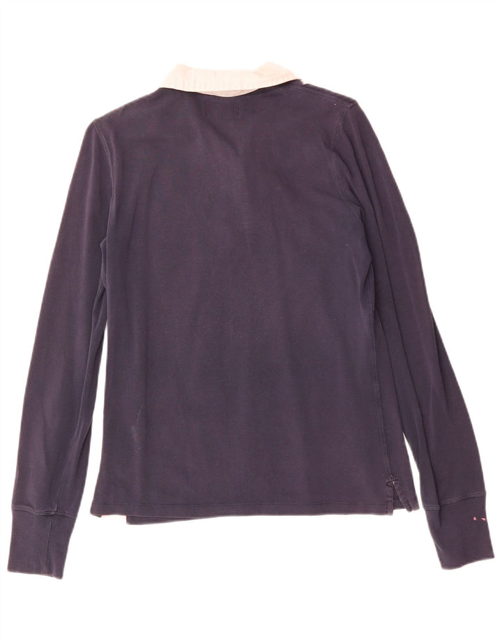 POLO RALPH LAUREN Damska koszulka polo z długim rękawem UK 12 Średni granat