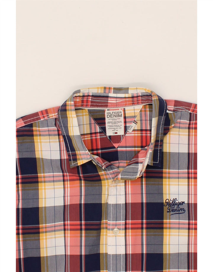 TOMMY HILFIGER Mens Shirt Medium Navy Blue Cotton Vintage Tommy Hilfiger and Second-Hand Tommy Hilfiger from Messina Hembry 