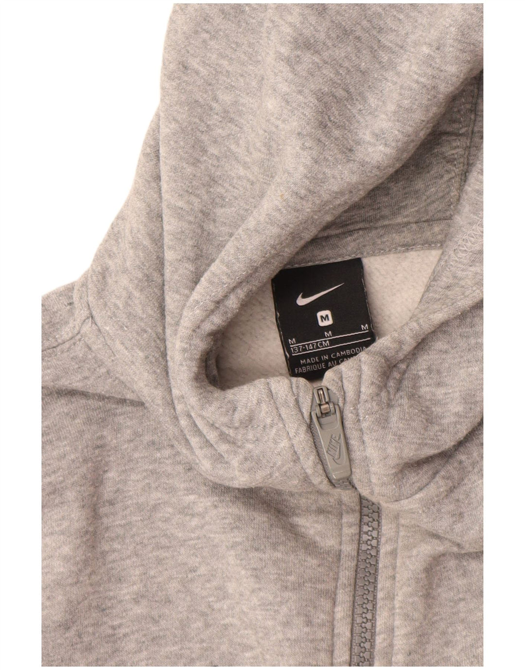 Chłopięcy sweter z kapturem i zamkiem NIKE, 10-11 lat, średnioszary, bawełniany