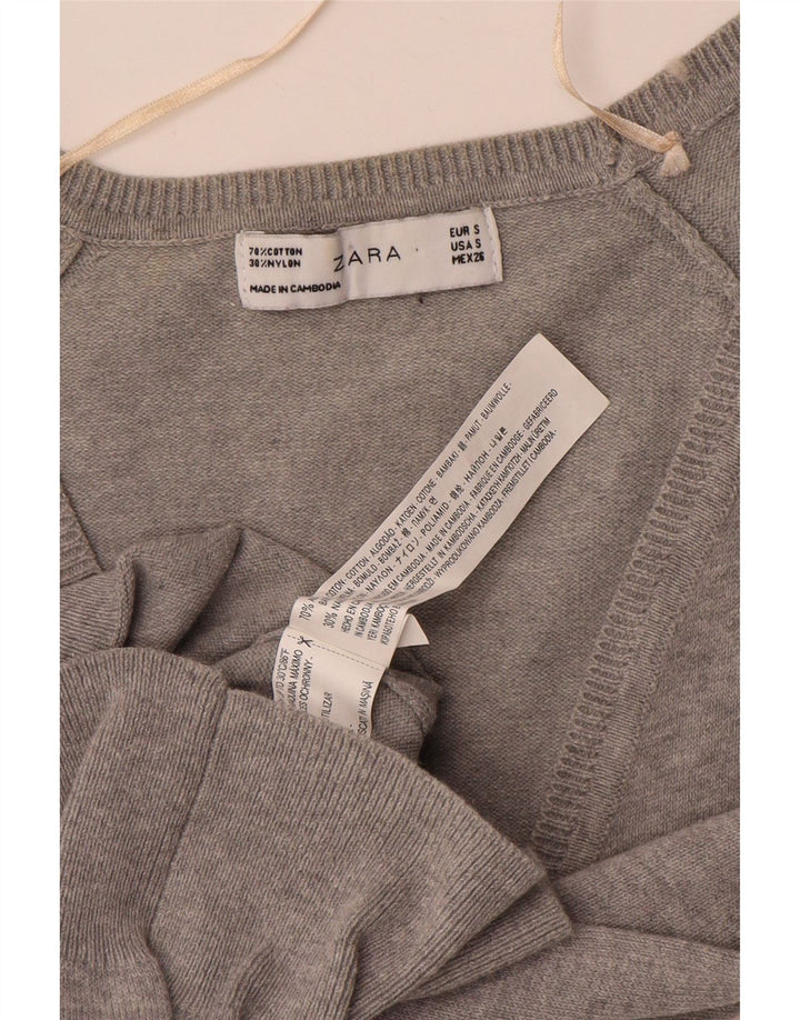 Sweter damski Zara Cardigan UK 10 Small, szary, bawełniany