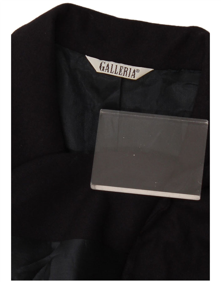 GALLERIA Damska marynarka zapinana na 3 guziki UK 12 Średni granatowy kaszmir