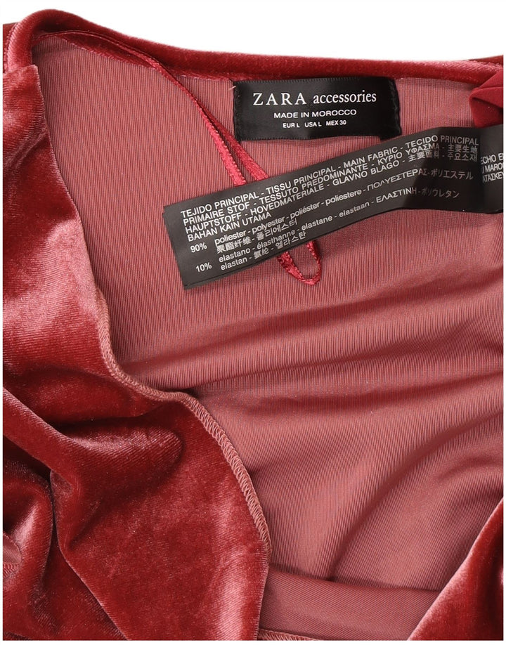 Body damskie welurowe Zara UK 16, duże, różowe, poliestrowe