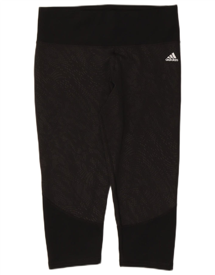 Damskie legginsy ADIDAS Climalite Capri UK 16/18, duży czarny poliester