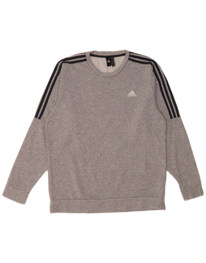 Bluza męska Adidas, duża, szara, nakrapiana bawełna