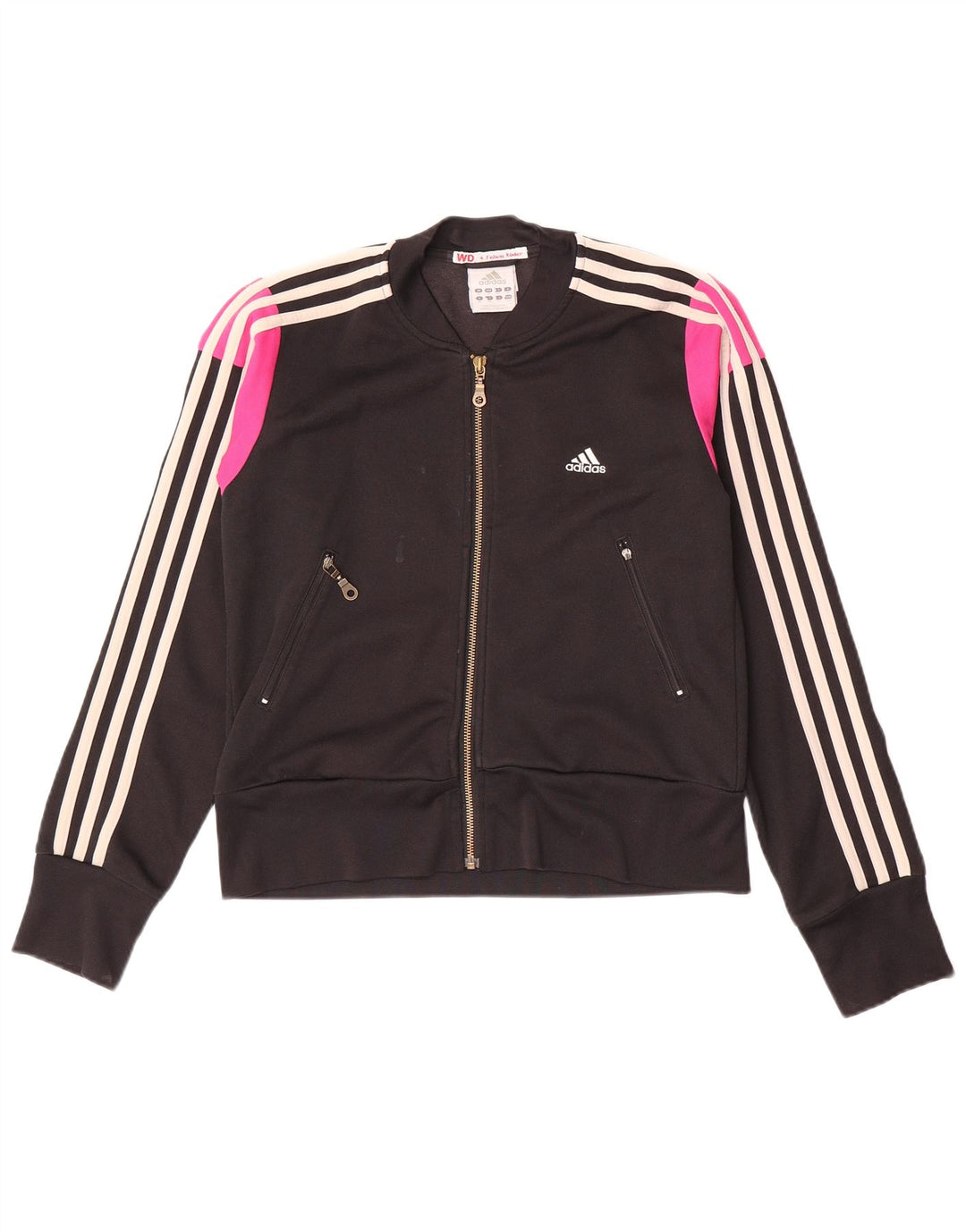 Damska bluza dresowa Adidas UK 12 Średnia czarna bawełna z blokami kolorów