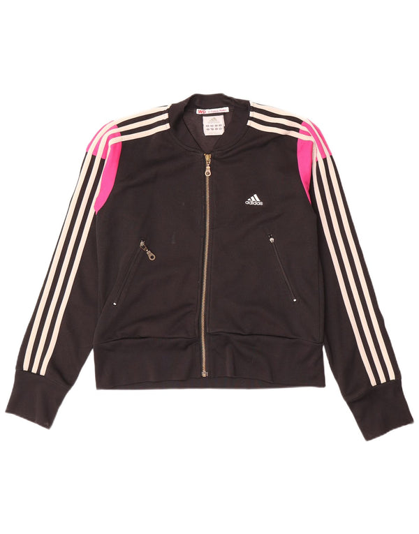 Damska bluza dresowa Adidas UK 12 Średnia czarna bawełna z blokami kolorów