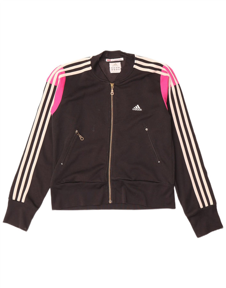 Damska bluza dresowa Adidas UK 12 Średnia czarna bawełna z blokami kolorów