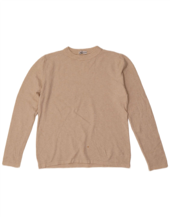 Sweter damski Zara z okrągłym dekoltem UK 10, mały, w kolorze złamanej bieli