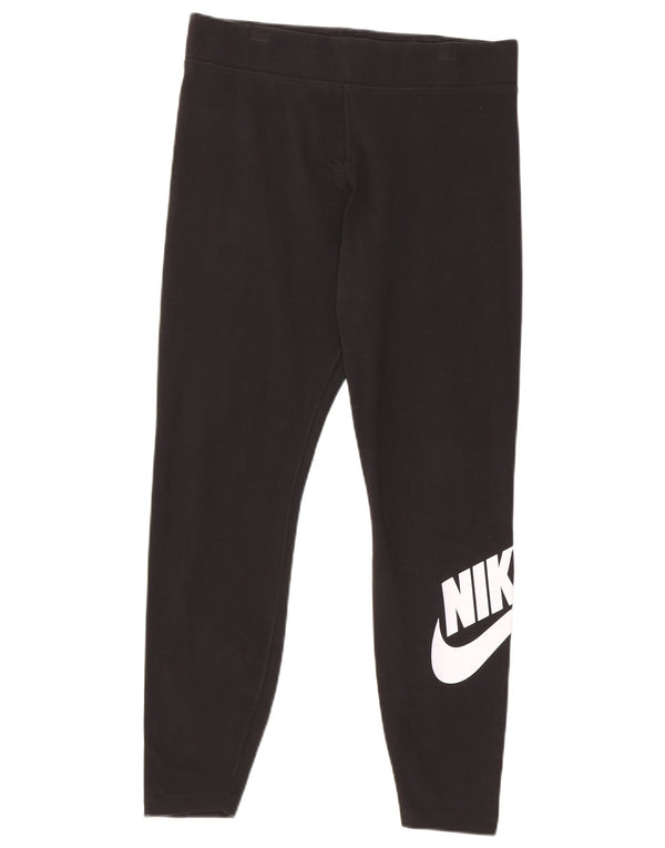 Damskie legginsy Nike Crop Graphic UK 16, duże, czarne, bawełniane