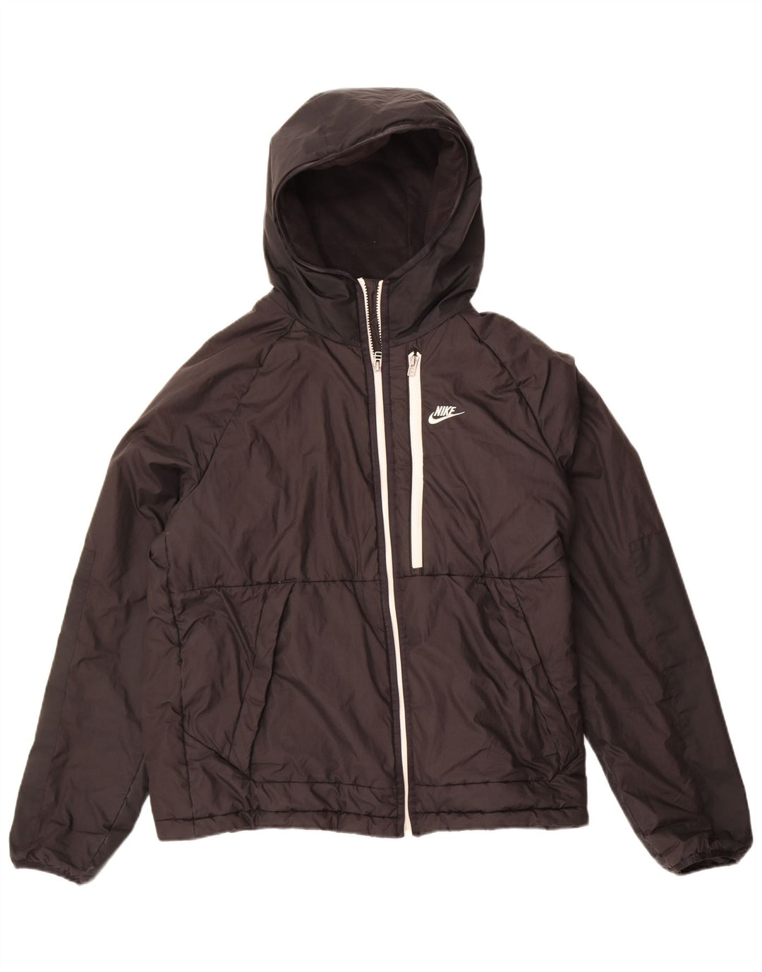 Damska kurtka wiatrówka z kapturem Nike Therma-Fit UK 14, średnia czarna