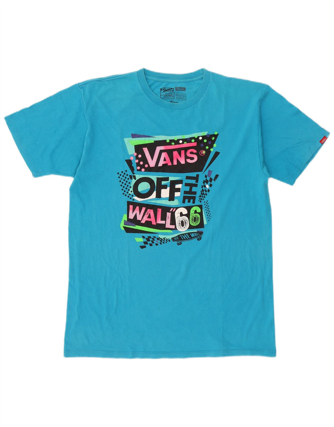 Męski T-shirt z grafiką Vans, duży, niebieski, bawełniany