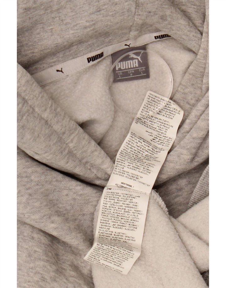 Damski sweter z kapturem PUMA, duży, graficzny, UK 16, duży, szary, bawełniany
