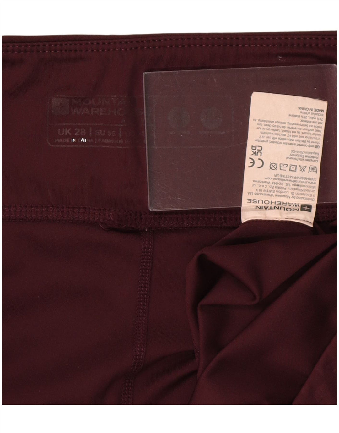 MOUNTAIN WAREHOUSE Damskie legginsy Capri UK 22 3XL Burgundowy nylon