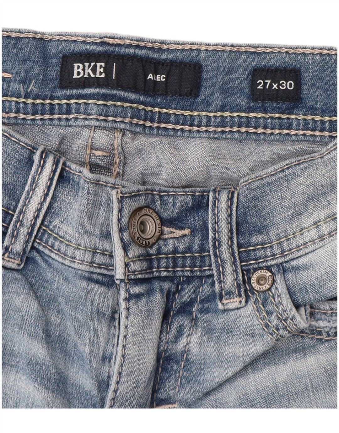 Damskie jeansy BKE Alec Straight W27 L30 Niebieskie bawełniane