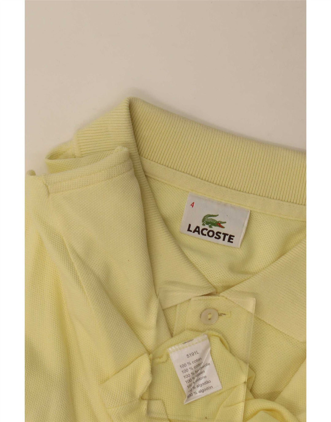 Męska koszulka polo Lacoste, rozmiar 4, średnia żółta bawełna