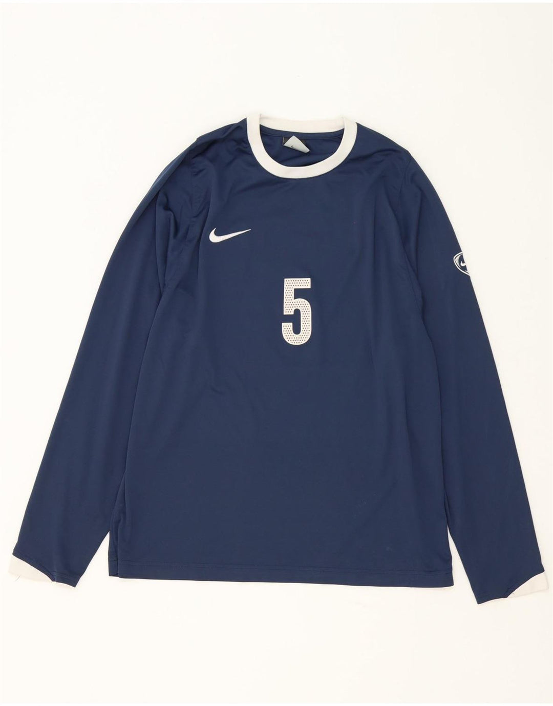 Męska koszulka graficzna Nike z długim rękawem, UK 39/41, średni granatowy poliester